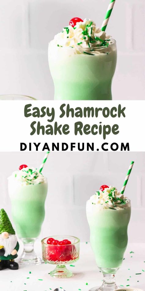 Easy Shamrock Shake Recipe, a favorite minty milkshake treat especially during the St. Patrick's day time of the year. St Patricks Food, Shamrock Shakes, Shamrock Shake Recipe, Shamrock Shake, Milkshake Recipes, Day Time, Shake Recipes, Party Food Appetizers, Frozen Treats