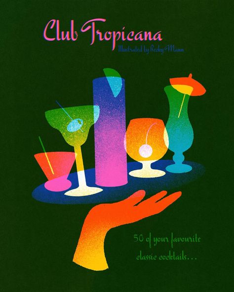 Bit early in the week for cocktails but I thought I’d have a go at doing a cover for a cocktail recipe book cause why not 🍸 do you have a favourite cocktail? #imagined #cocktails #coverart #recipebook #bookillustration #80s #illustrator #illustration #drinks Cocktail Recipe Design, Vintage Cocktail Illustration, 60s Cocktails, Cocktail Illustration Graphic Design, 80s Drinks, Cocktail Graphic Design, Cocktail Branding, Cocktail Invite, 80s Illustration