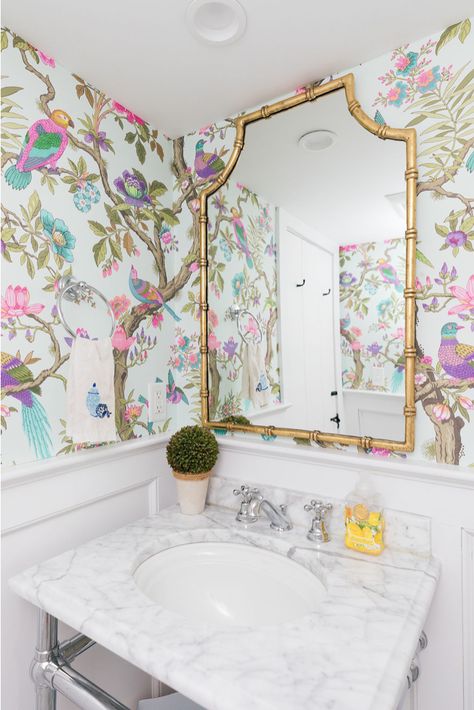 Wallpaper Outside, Palace Of Fontainebleau, Diana Rose, Bathroom Makeovers, Bathroom Design Luxury, Dream House Interior, Bathroom Designs, Duck Egg, Florida Home