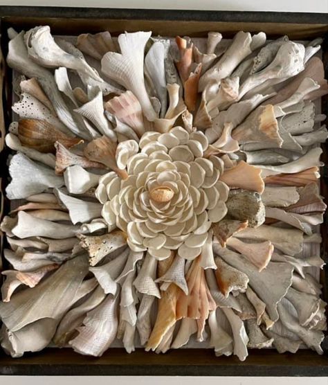 Shell Display Wall Art, Conch Shell Crafts Diy Ideas, Broken Seashell Crafts, Broken Shell Crafts, Things To Make With Seashells, Sea Shell Turtle, Beach Art Diy, Sea Inspired Art, Oyster Shells Decor