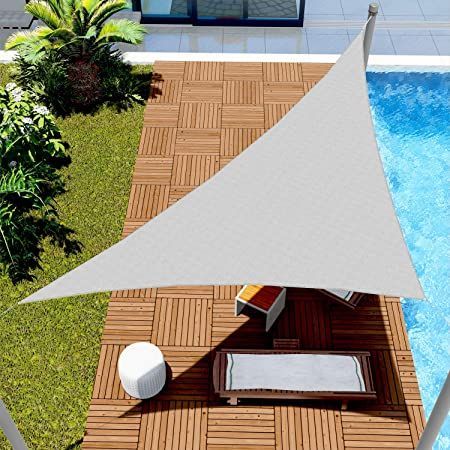 Constructed with brand new 180GSM high density polyethylene knitted fabric with strong stitched seam, breathable and allows cooling breeze to pass through to prevent water pooling. Pergola Deck, Porch Pergola, Carport Covers, Triangle Shade Sail, Triangle Sun Shade, Sail Canopies, Sun Shade Sail, Outdoor Canopy, Right Triangle