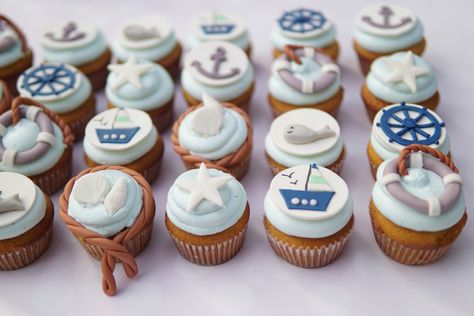 Bobber Cupcakes, Nautical Theme Cupcakes, Nautical Cupcakes, Nautical Cupcake, Cowboy First Birthday, Sailor Theme, Theme Cupcakes, Baby Birthday Themes, Nautical Birthday