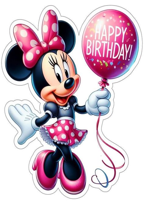 Bolo Do Mickey Mouse, Cinderella Cake Topper, Mickey Mouse Cake Topper, Minnie Mouse Stickers, Beauty And Beast Birthday, Minnie Mouse Cake Topper, Minnie Mouse Balloons, Happy Birthday Foil Balloons, Minnie Mouse Birthday Decorations