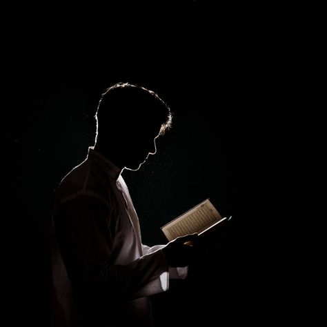 Man Reading, In The Dark, Ramadan, Quran, Reading