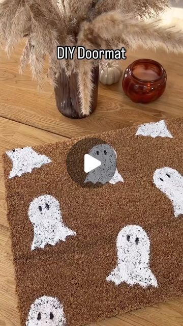 Jessica on Instagram: "DIY Doormat 👻 #autumndiy #diy #diyhomedecor #autumndecor #halloweendecor" Doormat Diy, Diy Doormat, Instagram Diy, Fall Diy, Door Mat, Fall Decor, Diy Home Decor, Halloween Decorations, Halloween