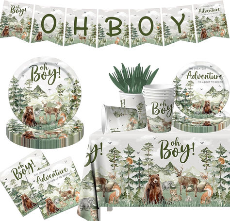 dventure Baby Shower Tableware,Let The Adventure Begin Plates and Napkins Supplies Include Banner Tablecloth Woodland Forest Mountain Wilderness Dinnerware for Boy Adventure Baby Shower Supplies #ad #babyshower #babyshowerideas #babyshowersupplies #woodland #woods #woodlandbabyshower #babyshowertheme #boysbabyshower #forrestbabyshower #mountainbabyshower #woodlandanimalsbabyshower #boybabyshowerthemes #boybabyshowerideas #boybabyshowersupplies Let The Adventure Begin Baby Shower Boys, Baby Shower Plates And Napkins, Forest Baby Shower Theme, Mountain Party, Camping Baby Shower Theme, Woodsy Baby Showers, Sprinkle Ideas, Baby Shower Plates, Adventure Awaits Baby Shower