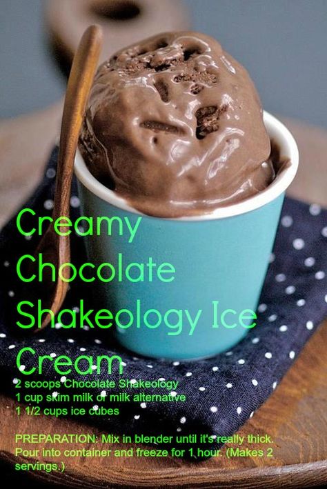 Chocolate Shakeology Ice Cream! @Tina Doshi Doshi Doshi Utt Shakeology Ice Cream, Shakeology Desserts, Healthy Meal Replacement Shakes, 21 Day Fix Desserts, Dark Chocolate Ice Cream, Recipes Halloween, Shakeology Recipes, Chocolate Shakeology, Beachbody Recipes