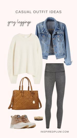 Grey Leggings Outfit, Leggings Outfit Ideas, Outfit Ideas Cute, Leggings Outfit Winter, Leggings Outfit Casual, Business Casual Outfits For Work, Leggings Outfit, Activewear Fashion, Cute Comfy