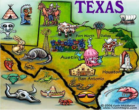 Cartoon Map Texas Independence Day, Cartoon Map, Map Wall Decal, Georgetown Texas, Famous Trees, Georgetown Tx, Loving Texas, Texas Art, Texas Map