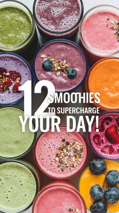 12 Refreshing Smoothie Recipes to Boost Your Energy in 2024 Low Sodium Smoothie Recipes, Smoothie For Energy Boost, Svelte Smoothie Recipes, Smoothie Bar Ideas, Best Morning Smoothie, Morning Smoothie Recipes Healthy, Fiber Smoothie Recipes, Smoothie With Protein Powder, Nutrition Shake Recipes