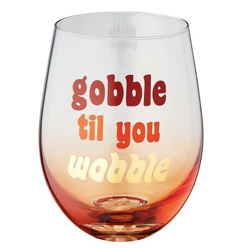 Pearhead Gobble Til You Wobble, Gradient Orange Thanksgiving, Seasonal Fall Home Dećor Accessory, Holiday Stemless Wine Glass, 15oz Turkey Wine, Thanksgiving Wine, Gobble Til You Wobble, Orange Wine, Themed Drinks, Theme Halloween, Halloween Items, Fall Home, Fall Decorations