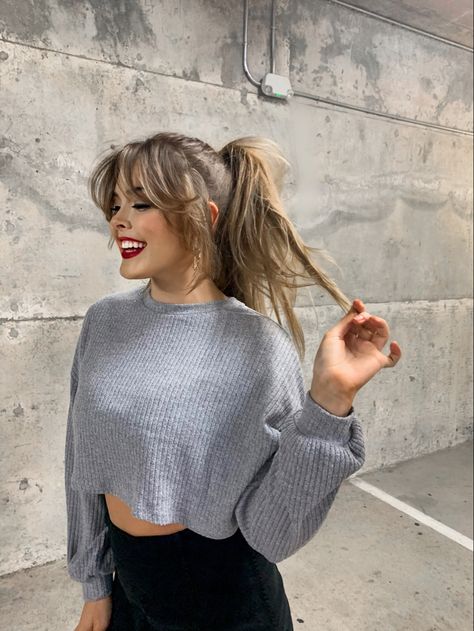 Bangs Updo, Bangs Ponytail, Long Hair With Bangs, Festival Hair, Hair With Bangs, Hair Stylist Life, Pony Hair, Metallic Hair, Curtain Bangs