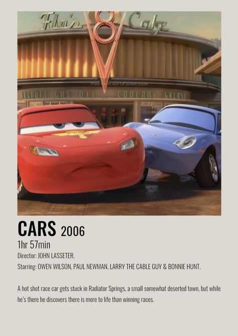 The Cars Movie Wallpaper, Cars Posters Disney, Cars Film Aesthetic, Cars Minimalist Poster, Cars The Movie Aesthetic, Cars Polaroid Poster, Lightning Mcqueen Poster, Cars Poster Disney, Cars Aesthetic Disney