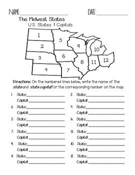 Midwest Region History Detective, Mixed Drink Recipes, Education Tattoos, States Capitals, Tattoos Architecture, Cheesecake Factory Recipes, Midwest Region, Geography Worksheets, Olive Garden Recipes