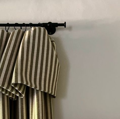 Tori Murphy on Instagram: "Flop over frill 💫 The curtain header that’s stolen our hearts! Available in over 40 fabrics online and the full Tori Murphy collection if you contact madeforme@torimurphy.com but it's the Merino Wool, Harbour Stripe that seems so at home with this beautiful style. Available in Sage (seen here with a 30cm flop!), Mushroom, Chestnut, Black and Rose. Order swatches online, curtains made in England & delivered in two weeks.⁠.. ⁠ #madeforme #torimurphy #torimurphytextiles #torimurphycurtains #nurserycurtains #kidsroominspo" Tori Murphy Curtains, Striped Curtains Living Room, Pinstripe Curtains, Stripe Curtains Living Room, Tori Murphy, Ticking Stripe Curtains, Strip Curtains, Patterned Curtains, Cottage Curtains