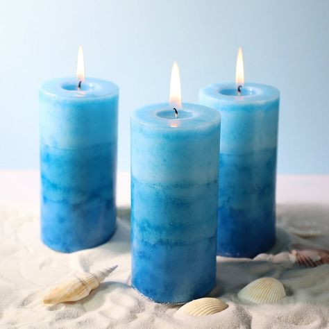 Candles Decoration, Nautical Candles, Flickering Candle, Ocean Scent, Scented Pillar Candles, Burning Candles, Outdoor Party Decorations, Flickering Candles, Garden Candles