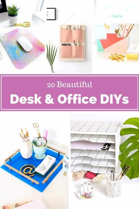 20 Beautiful Desk and Office Projects DIY Hand Inspiration, Home Office Diy, Organized Office, Office Hacks, Office Diy, Stationary Box, Desk Items, Desk Organization Diy, Beautiful Desk