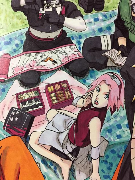 team 7 picnic Sai Naruto, Sakura Manga, Sakura Uchiha, Naruto Pictures, Sarada Uchiha, Dee Dee, Team 7, Sakura And Sasuke, Naruto Art