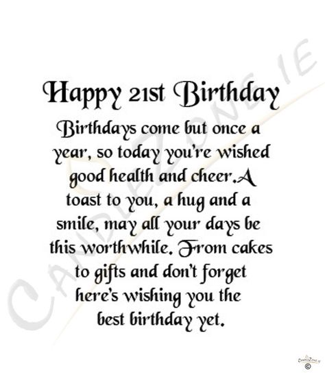 21st Birthday Quotes. QuotesGram 21st Birthday Poems, Birthday Party Quotes, Happy 21st Birthday Son, Happy 21st Birthday Quotes, 21st Birthday Messages, Happy 21st Birthday Wishes, Cute Birthday Quotes, 21st Birthday Wishes, 21st Birthday Quotes