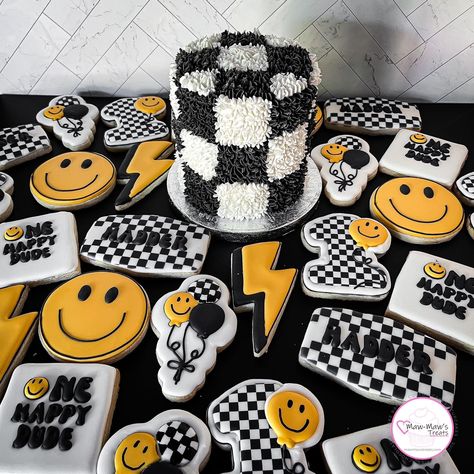 Checkered Themed Birthday Party, Rad Birthday Theme, Funny 1st Birthday Theme, One Cool Dude Cookies, One Happy Dude Theme, One Rad Dude First Birthday, One Cool Dude Cake, One Happy Dude Cupcakes, One Happy Dude Food Ideas