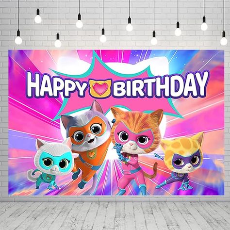 Superkitties Birthday, Super Kitties, Cat Banner, Backdrop For Birthday Party, Backdrop For Birthday, Birthday Party Decoration, Birthday Party Supplies, Party Decoration, Birthday Party