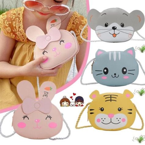 Children Girls Crossbody Bag Cartoon Shoulder Bags Coin Purse Rabbit Handbags | eBay Cute Basket, Kids Purse, Boys Cartoon, Small Party, Mini Messenger Bag, Formy Silikonowe, Animal Bag, Pouch Purse, Kids Backpack