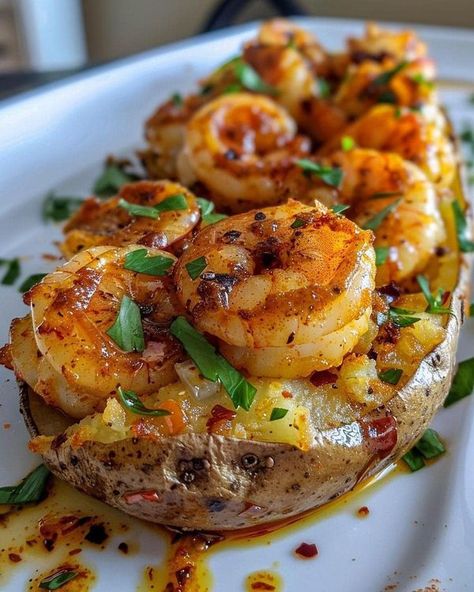 JAMES MARTIN 🍕🍗👌 | Flavorful Cajun Shrimp Loaded Baked Potato | Facebook Baking Potatoes, Grandma Cooking, Loaded Baked Potato, Baked Potato Recipes, Cajun Cooking, Cajun Shrimp, Loaded Baked Potatoes, Food Babe, Shrimp Dishes