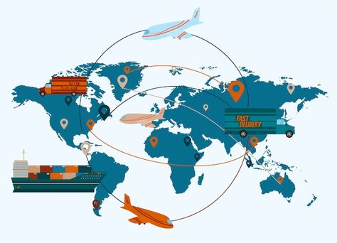 International Trade Illustration, Supply Chain Infographic, Investment Money, Money Investment, Moving Photos, Global Map, Financial Investment, Free Trade, Project Work