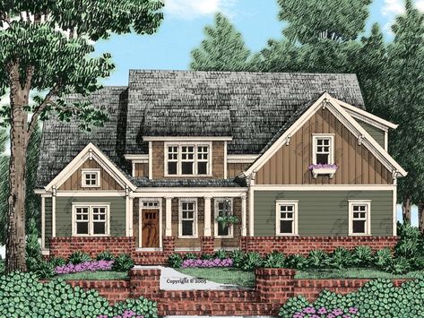 086H-0081: Craftsman Two-Story House Plan Two Story Craftsman, Colonial House Plans, Two Story House Plans, Two Story House, Duplex House Plans, Craftsman Home, Craftsman House Plan, Family House Plans, Craftsmen Homes