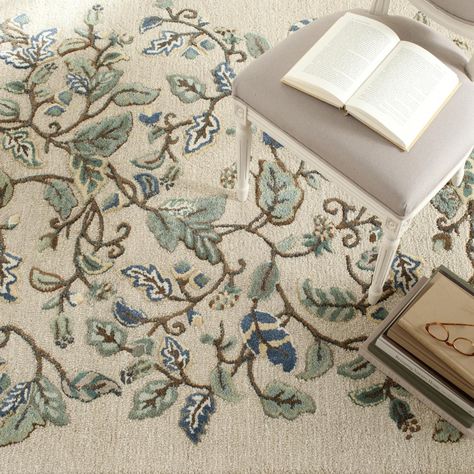 Colonial Blue, Floral Rugs, Autumn Woods, Country Floral, Viscose Rug, Rugs Usa, Floral Area Rugs, Blue Area Rug, Carpet Colors