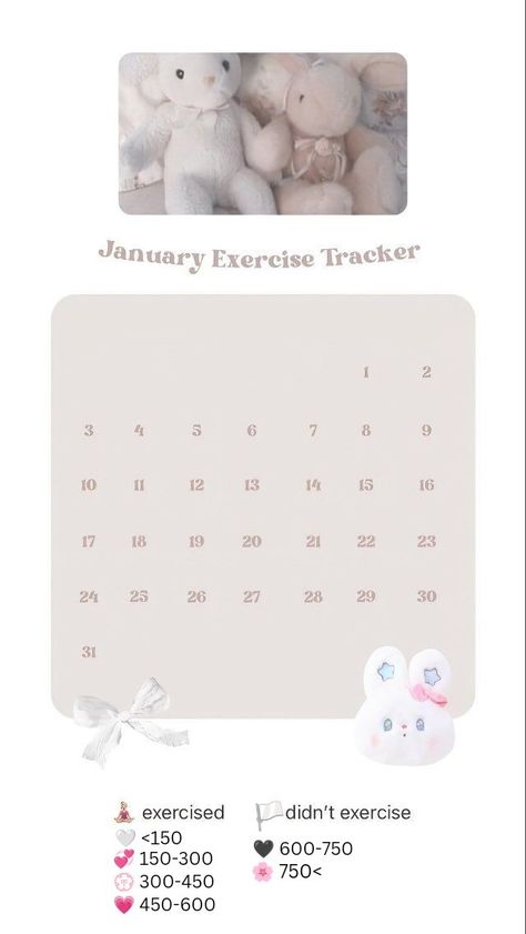 january exercise tracker cals calories workout tracker 2023 Calorie Exercise, Cal Tracker, Tracker Aesthetic, Calories Workout, Vs Workout, Calorie Chart, Exercise Tracker, 6 Ring Binder, Calorie Workout