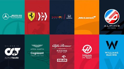 All Car Logos, F1 Teams, Race Car Birthday Party, Formula 1 Car Racing, Team Wallpaper, Race Car Birthday, Formula Racing, Cars Birthday Parties, Cute Couple Drawings