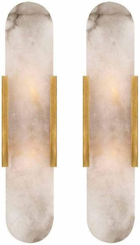 Amazon.com: YMDHFS Natural Alabaster Wall Sconces Set of 2 Marble Wall Lamp Bathroom Vanity Light Fixtures Alabaster Sconce Lighting White Stone Wall Mount Lamp for Bedroom Living Room Hallway Stairs Kitchen : Tools & Home Improvement Wall Art Lighting Ideas, Sconces Next To Art, Bathroom Ambient Lighting Ideas, Modern Bathroom Sconces Lighting, Unique Wall Sconces Light Fixtures, Gold Wall Sconces Living Room, Wall Sconces In Living Room, Alabaster Light Fixture, Unique Bathroom Lighting