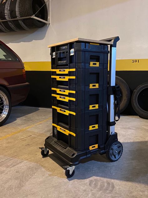 Craftsman Versastack Ideas, Mobile Tool Storage, Dewalt Storage, Milwaukee Tool Box, Organization Drawers, Dewalt Tstak, Van Organization, Portable Workstation, Garage Organization Tips