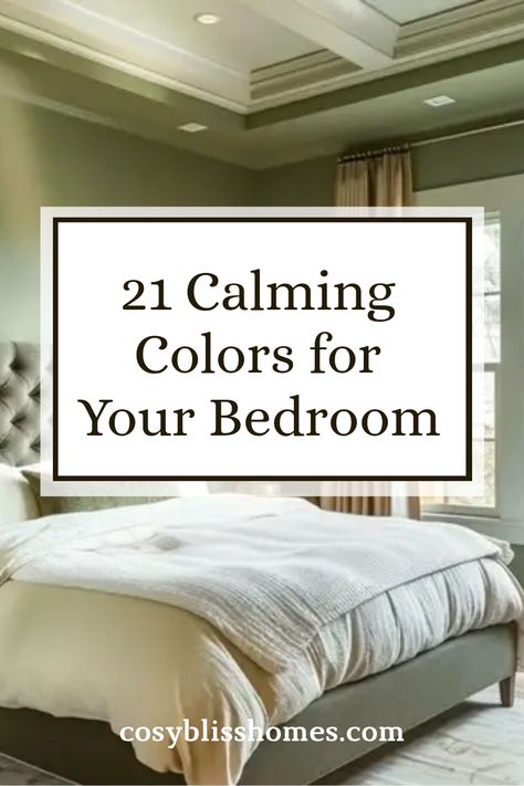 Ready to turn your bedroom into a calming getaway? Check out these 21 peaceful color ideas that can transform your space! From olive green to serene blues, we'll guide you on how colors can enhance relaxation and restful sleep. Explore color schemes, lighting tips, and delightful decor combinations that create an inviting and tranquil atmosphere. This list is perfect for anyone dreaming of a sanctuary at home or looking to refresh their relaxing space without the stress of overwhelming choices! Light Color Paint For Bedroom, Color For Rooms Bedrooms, Best Color For A Bedroom, Room Paint Ideas Aesthetic, Most Calming Bedroom Colors, Aesthetic Paint Colors For Bedroom, Relaxing Bedroom Ideas Calming Colors Accent Walls, Perfect Bedroom Paint Color, Paint Colour Ideas For Bedroom