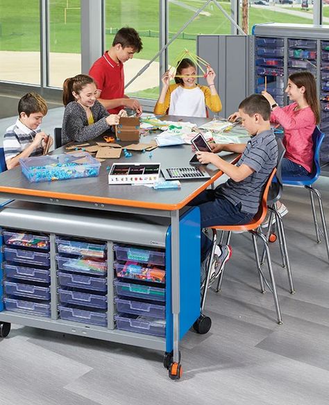 STEM & Makerspace Classroom Kits, Supplies & Storage Maker Space Design, Makerspace Organization, Makerspace Classroom, Makerspace Furniture, Makerspace Design, Seating Storage, Maker Space, Elementary Classroom Decor, Elementary Classroom