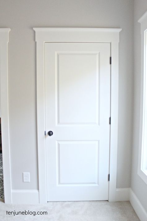 Farmhouse Interior Doors, Farmhouse Trim, Cheap Farmhouse, Interior Door Trim, Baseboard Trim, House Trim, Window Casing, White Door, Door Casing