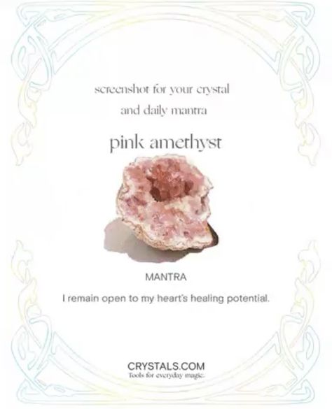 Amethyst Affirmation, Daily Mantra, Pink Amethyst, Healing Crystals, Crystal Healing, Amethyst, Healing, Crystals, Pink