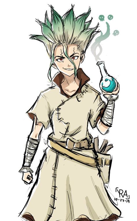 Senku Ishigami Drawing, Senku Drawing, Dr Stone Drawing, Senku Fanart, Senku Manga, Crafts Anime, Dr Stone Senku, Dr. Stone Fanart, Stone Quotes