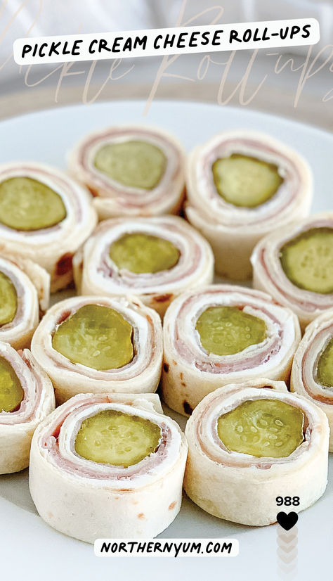 Ham Cheese Pickle Roll Ups, Pickle Wrap Pinwheels, Turkey Cheese Pickle Roll Ups, Lazy Cream Cheese Pickle Rolls, Pickles Recipes Appetizer, Turkey Pickle Cream Cheese Roll Ups, Pickle Cream Cheese Ham Wraps, Dill Pickle Roll Ups Tortilla, Pickle Wraps Roll Ups