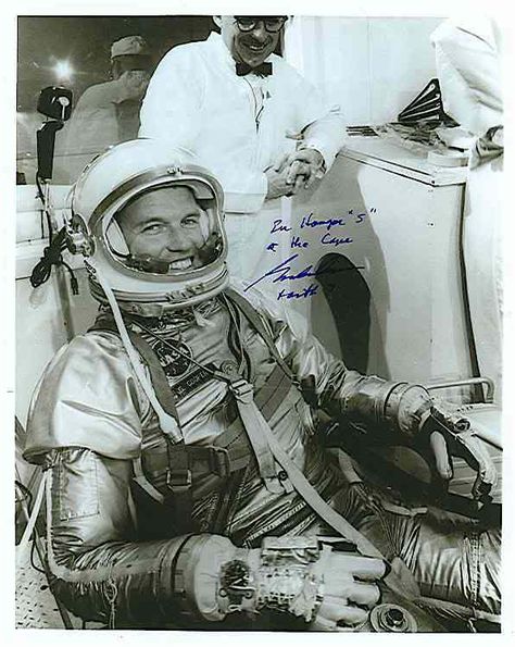 Accutron Astronaut worn by Mr. Cooper in photo. On the last Mercury Mission, Gordon Cooper wore both the Omega Speedmaster and a Bulova Accutron Astronaut in order to compare the accuracy of the manually-wound Omega to the then new electronic Bulova. Bulova Accutron, Omega Speedmaster, Solar System, Solar, Batman, Old Things, Fictional Characters