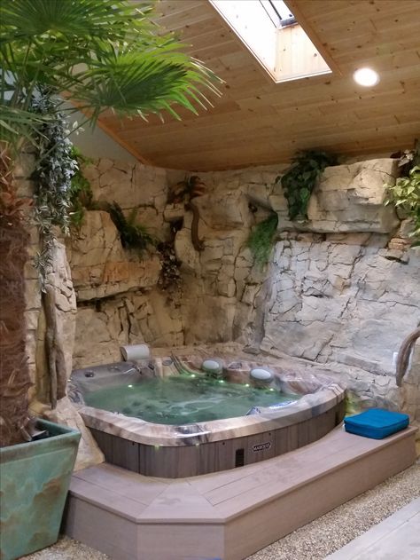 Hot Tub In Master Bath, Jacuzzi Design Indoor, Spa Jacuzzi Indoor, Indoor Hot Tub Room Ideas Basements, Jacuzzi Indoor Ideas, Hot Tub Room Ideas Indoor, Home Jacuzzi Indoor, Indoor Jacuzzi Room Ideas, Indoor Hot Tub Room Ideas