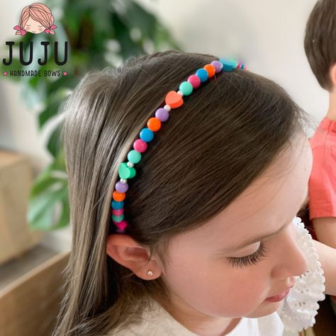 This gorgeous Alice band is embellished with colourful beads and hearts. And be sure to check out the matching bracelet. Every order is lovingly handmade with great pride and joy! Shop online (link in bio). ✨ #Headband #Kidshair #Hairbows #Hairclips #Aliceband Baby Hair Bands, Colourful Hair, Bow Headband Hairstyles, Bows Hair, Baby Hair Accessories, Baby Hair Clips, Handmade Hair Bows, Baby Hair Bows, Alice Band