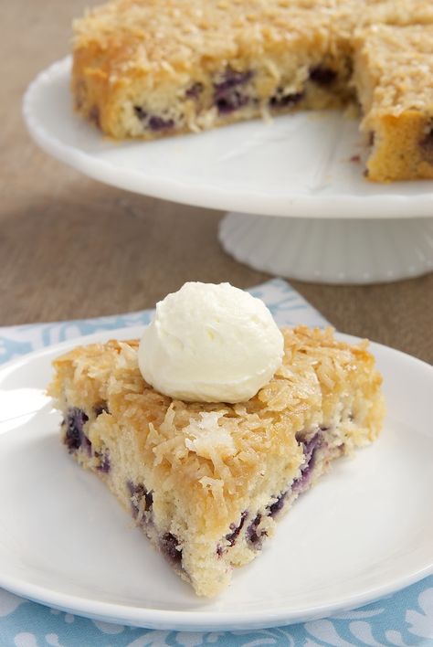 Blueberry Cake with Toasted Coconut Topping - Bake or Break