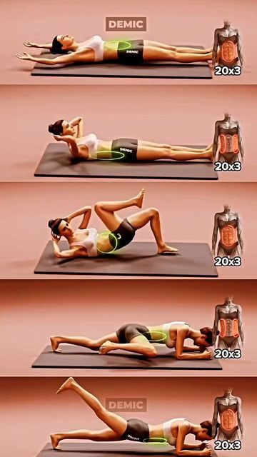 Side Leg Raises, Cobra Stretch, Exercises For Fat Loss, Six Abs, Crunches Workout, Bicycle Crunches, Ab Workout, Lean Body, Yoga Health