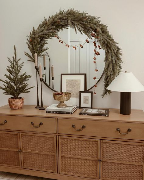 it’s beginning to look a lot like christmas 🌲 shop this post: link in my bio > like to know it 🏡 #target #targetstyle #liketoknowit #ltk #ltkhome #magnolia #studiomcgee #boho #hearthandhand #reset #organicmodern #spring #neutralfalldecor #aesthetics #aesthetic #vibes #organization #springdecor #neutraldecor #beforeandafter #homedecoration #reelsofinstagram #style #styleinspiration #home #homedesign #fyp #christmas Lamps Unique, Entry Console, Christmas Dining Table Decor, Christmas Entry, Pinecone Christmas, Entry Console Table, Buffet Table Lamps, Christmas Dining Table, Neutral Fall Decor