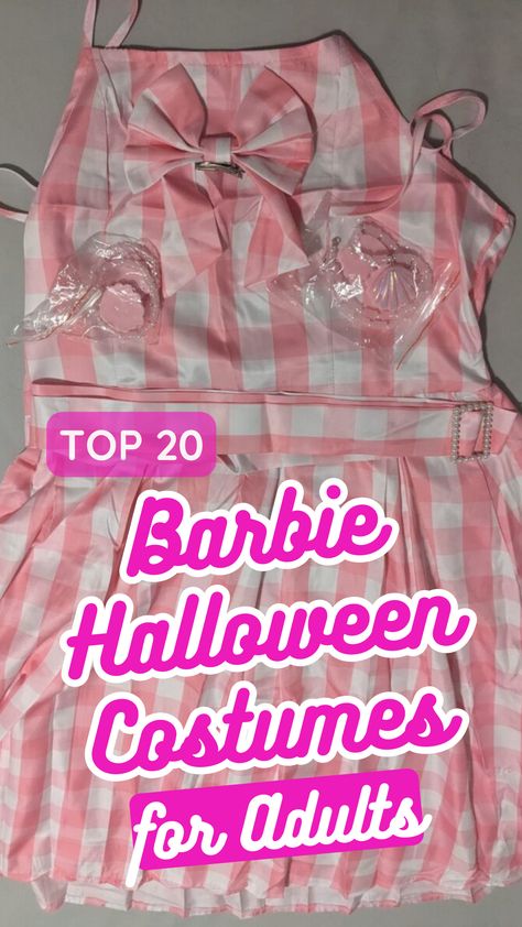 Top 20 Barbie Halloween Costumes for Adults Malibu Barbie Costume Ideas Women, Funny Barbie Costumes, Barbie And Ken Outfit Ideas, Ken And Barbie Halloween, Weird Barbie Costume, Barbie Custome Ideas Halloween, Barbie Vs Ken Spirit Week, Ken And Barbie Costume, Barbie Trunk Or Treat