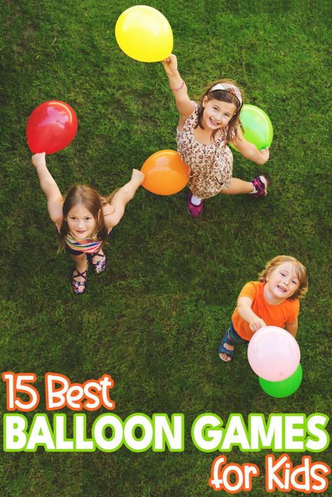 15 Balloon Games for Kids Games With Balloons Indoor, Kids Relay Races, Balloon Games For Kids, Balloon Party Games, Toddler Party Games, Balloon Games, Games To Play With Kids, Games For Children, Birthday Party Games For Kids