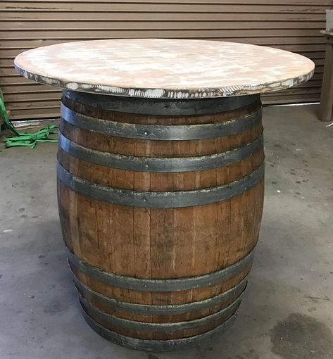 3 ft round table top with 1 wine barrel Whiskey Barrel Table Top, Whiskey Barrel Bar, Whiskey Barrel Table, Wine Barrel Table, Barrel Bar, Barrel Table, Round Table Top, Rain Barrel, Whiskey Barrel