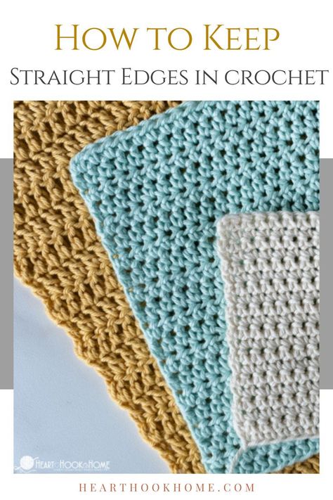 Learn the secret to keeping straight edges when you crochet! This is a simple thing that you can do to ensure that every project has a nice, clean edge. Tired of gaps in your crochet row ends? Here's how to avoid them, easily. A great, beginner tip for crocheters! Straight Edges In Crochet, Learning How To Read, 100 Crochet Stitches, Crochet Edges, Crochet Washcloth Pattern, Crochet Plant Hanger, Crochet Snowflake Pattern, Crochet Hack, Crochet Stitches For Blankets